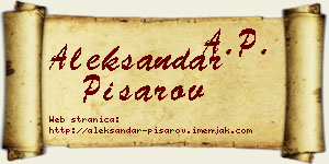 Aleksandar Pisarov vizit kartica